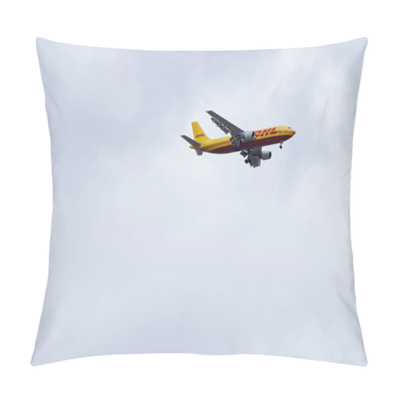 Personality  A DHL Boeing 757 On Approach . Pillow Covers