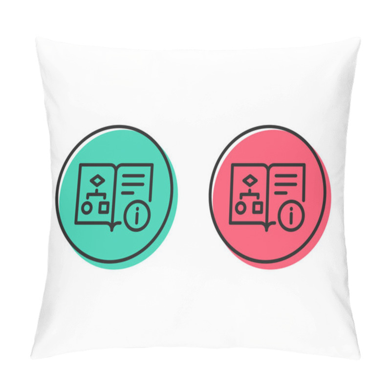 Personality  Technical Algorithm Line Icon. Project Documentation Sign. Positive And Negative Circle Buttons Concept. Good Or Bad Symbols. Technical Algorithm Vector Pillow Covers