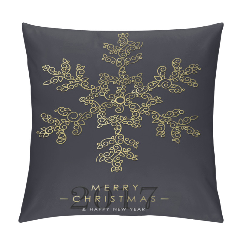 Personality  Gold Christmas And New Year Ornamental Snowflake Pillow Covers