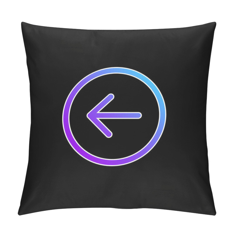 Personality  Back Button Blue Gradient Vector Icon Pillow Covers