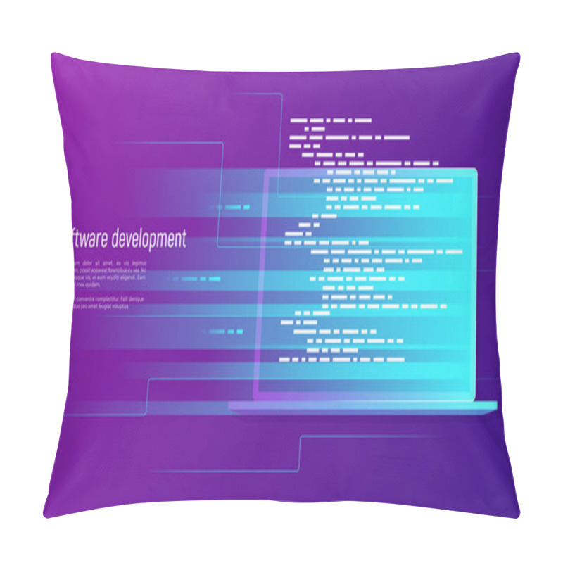 Personality  Software Development, Programming, Coding Vector Concept. Pillow Covers