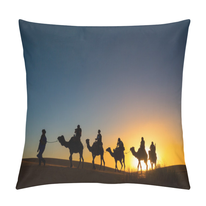 Personality  Camel Caravan Going Through The Desert Pillow Covers