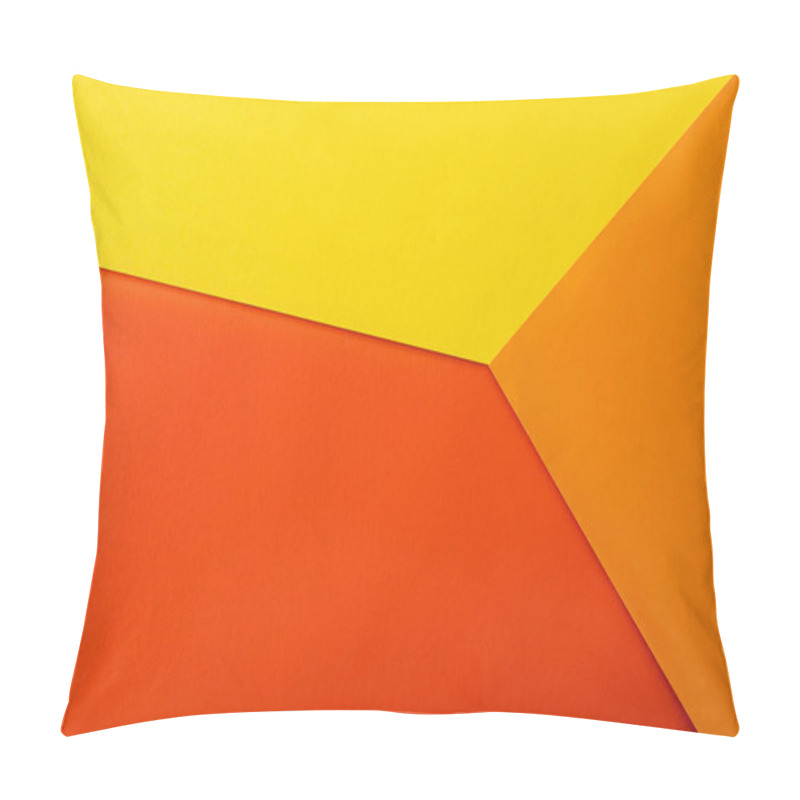 Personality  Abstract Geometric Background With Red, Yellow And Orange Bright Paper Pillow Covers