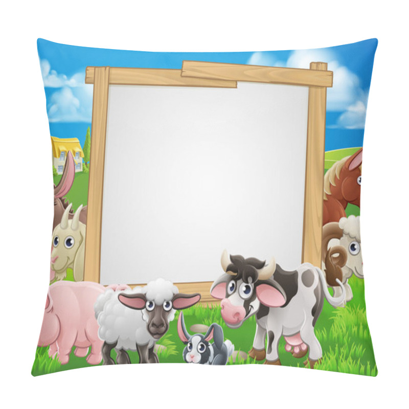 Personality  Farm Animals Cartoon Sign Pillow Covers