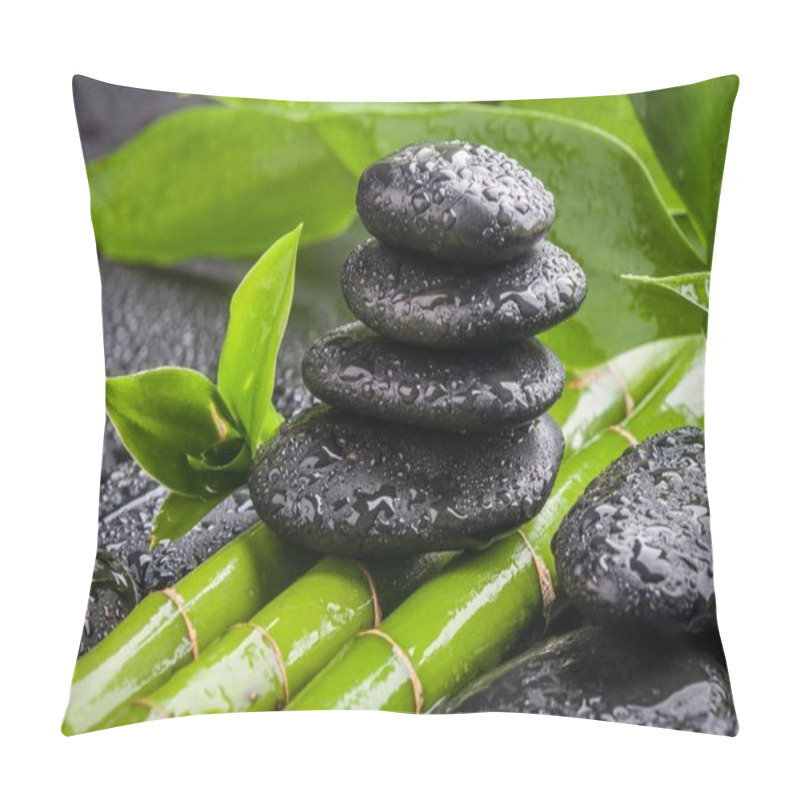 Personality  Zen Basalt Stones And Bamboo Pillow Covers