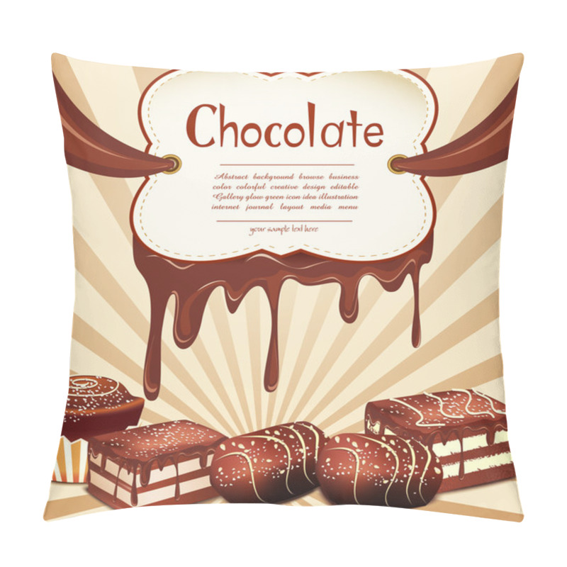 Personality  Vector Holiday Background With Chocolate Candy And Chocolate Sta Pillow Covers