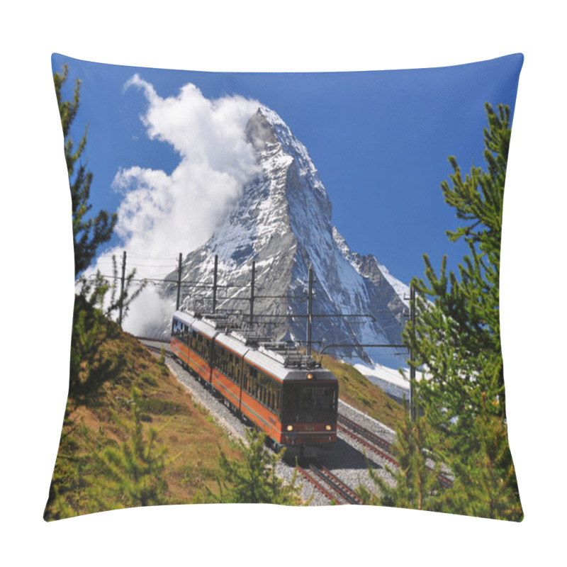 Personality  Matterhorn With Railroad And Train Pillow Covers