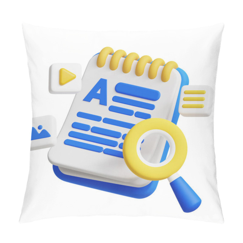 Personality  Images And Videos For Content Marketing 3D Icon Graphics Illustration. Ideal For Business, Technology, Company, Websites, Apps, Education, Marketing And Promotion. Pillow Covers