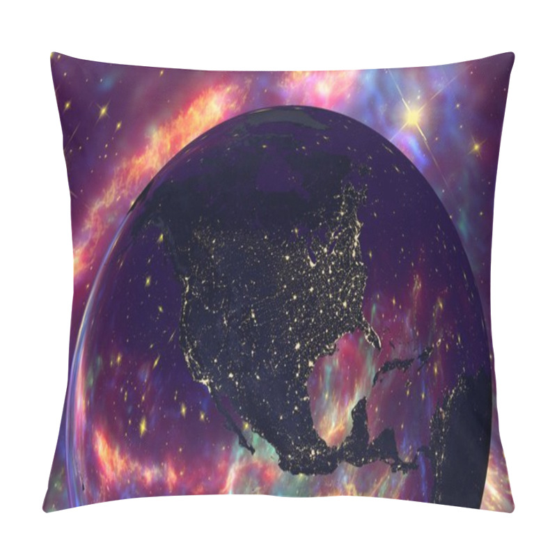 Personality  USA And Canada From Space Pillow Covers