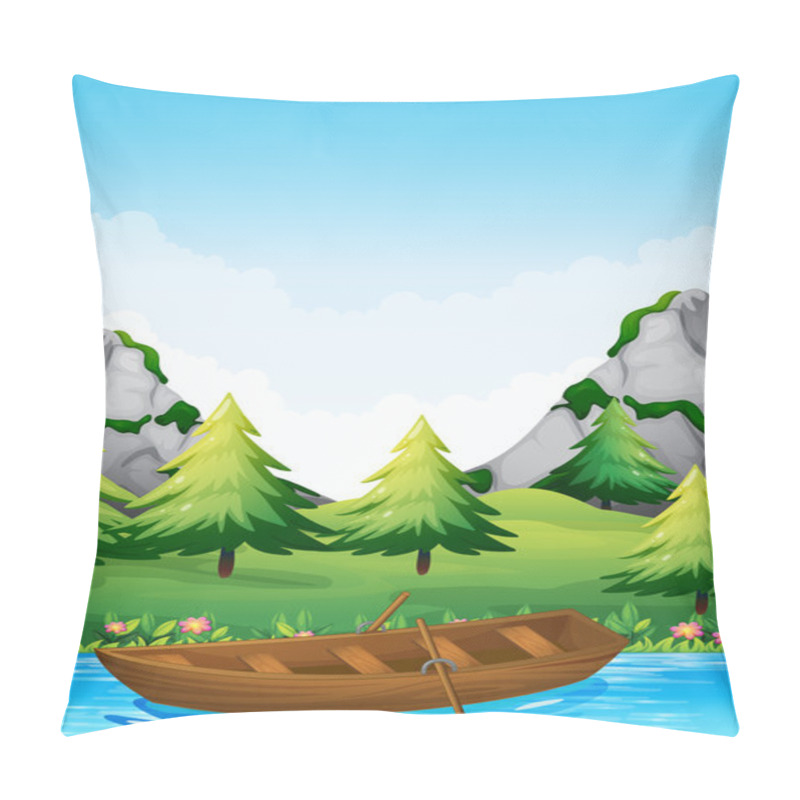 Personality  Rowboat Floating In The River Pillow Covers