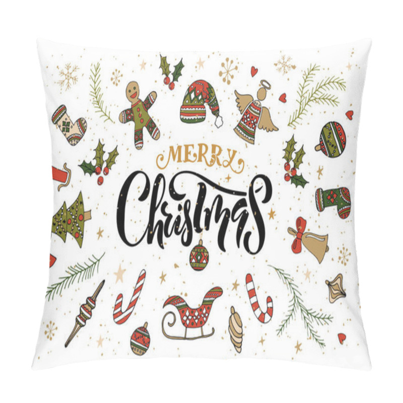 Personality  Decorations And Calligraphic Inscription Merry Christmas Pillow Covers