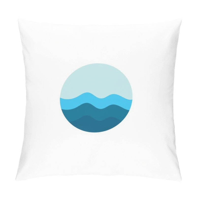 Personality  Water Wave Logo Template. Vector Icon Illustration Design Pillow Covers