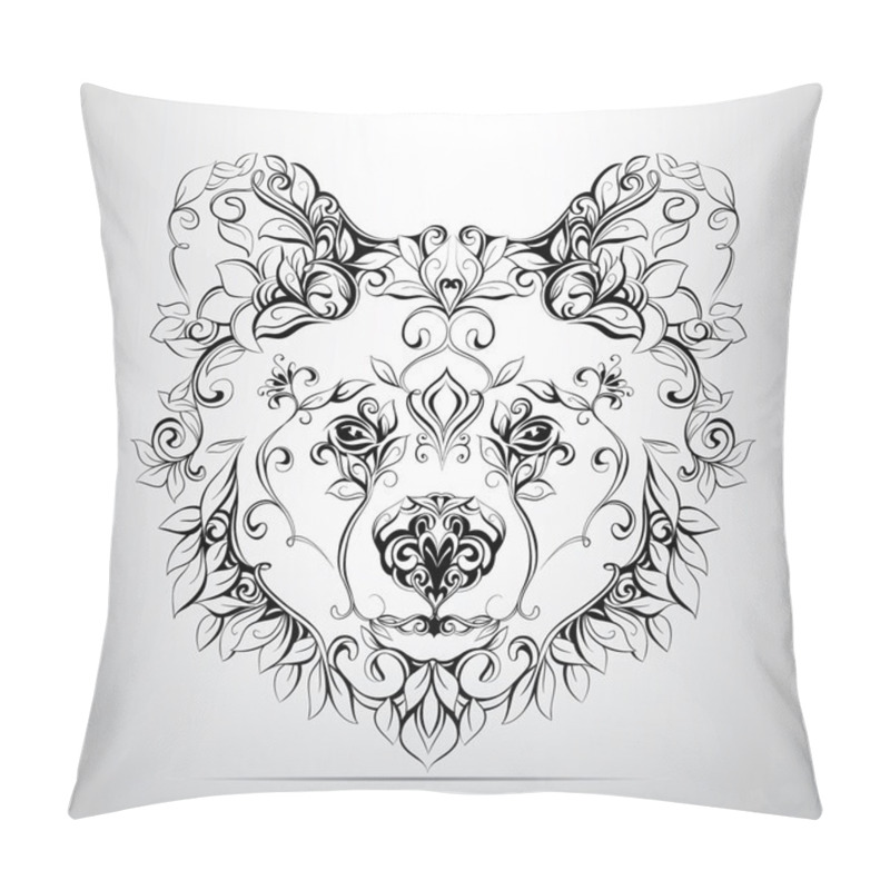 Personality  Head Of Bear In  Ornament Pillow Covers