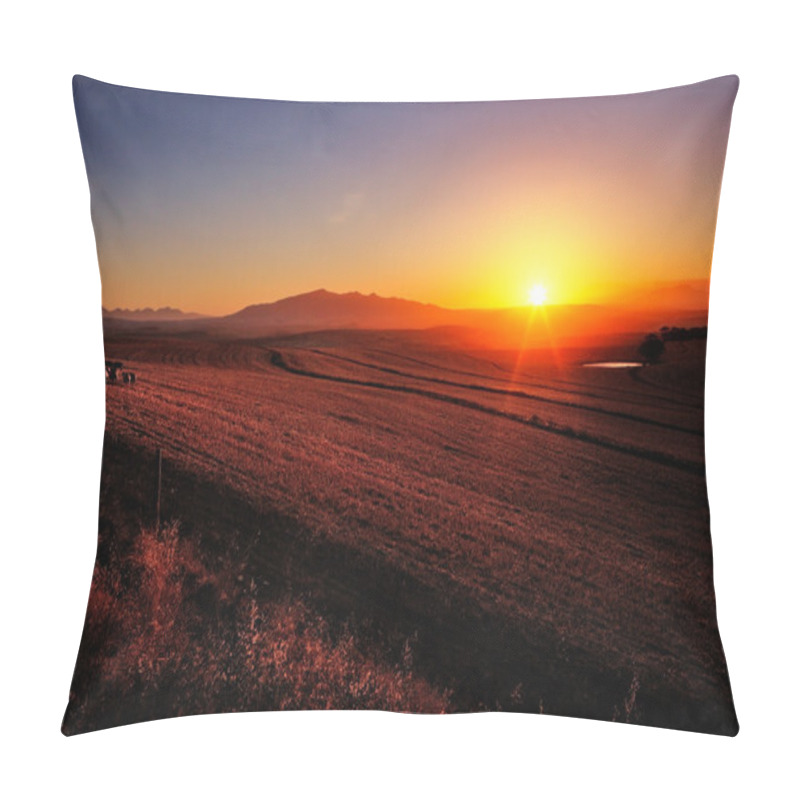 Personality  Sunrise Over Farmland Pillow Covers