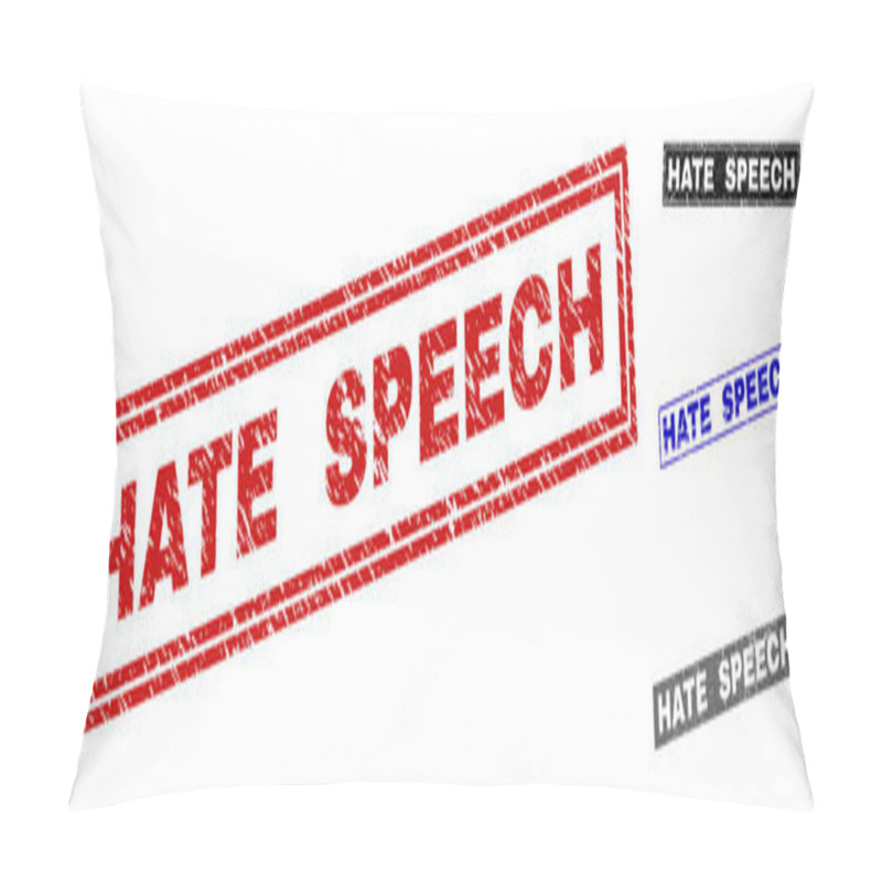 Personality  Grunge HATE SPEECH Textured Rectangle Watermarks Pillow Covers