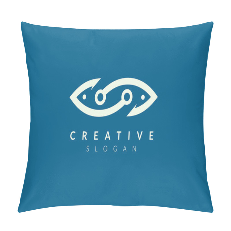 Personality  Abstract Minimalist Fish Shape Vector Design. Simple Fish Design, Flat Logo Style, Modern Icon And Symbol. Pillow Covers