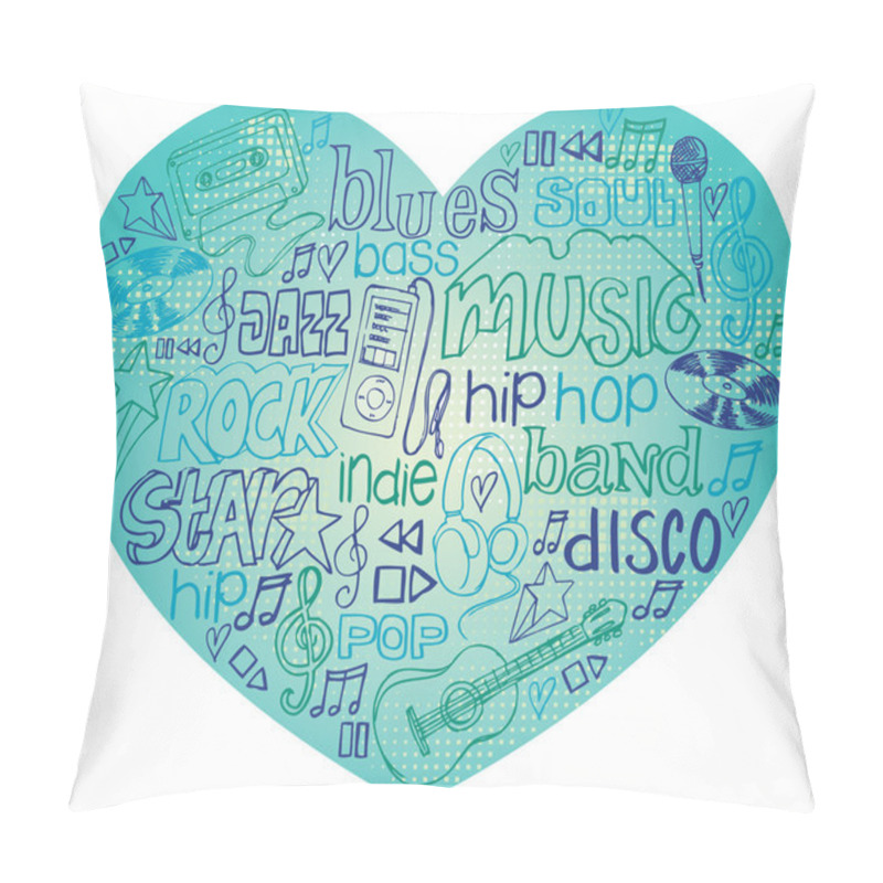 Personality  I Love Music Pillow Covers