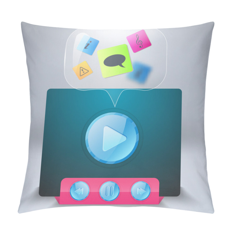 Personality  Media Player Vector Icon Pillow Covers