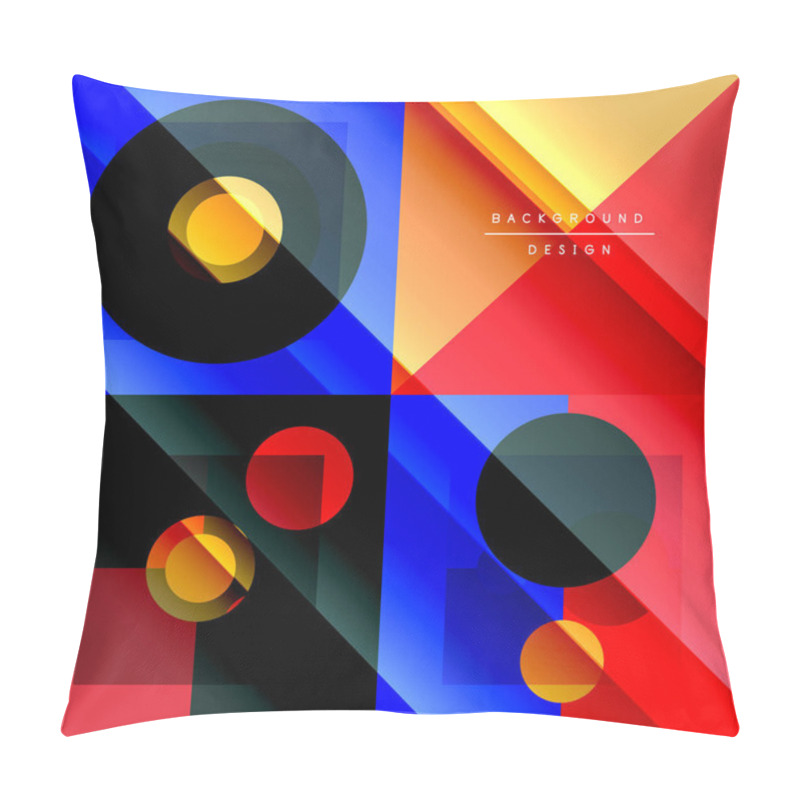 Personality  Neo Memphis Geometric Pattern With Circles, Squares And Lines. Pop Art Abstract Background For Covers, Banners, Flyers And Posters And Other Templates Pillow Covers