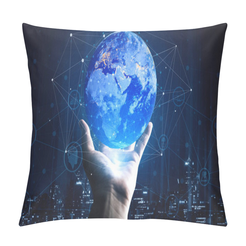 Personality  5G Communication Technology Wireless Internet Network For Global Business Growth, Social Media, Digital E-commerce And Entertainment Home Use. Pillow Covers