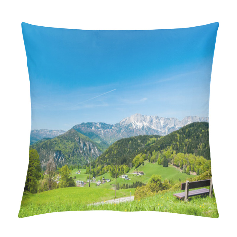 Personality  Bench Overlooking Bavarian Alps Pillow Covers