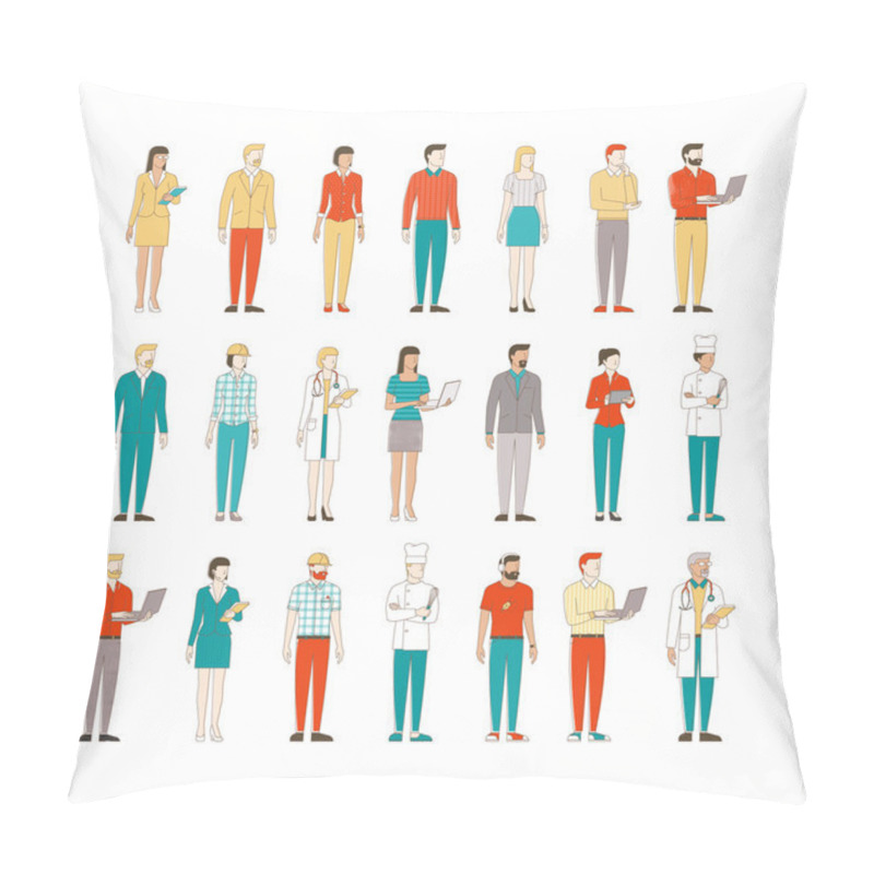 Personality  Thin Line Male And Female Characters  Pillow Covers