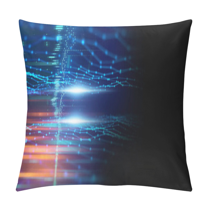 Personality  Blur Image Of  Fiber Optics Lights Abstract Background For Use As Technology Internet Banne Pillow Covers