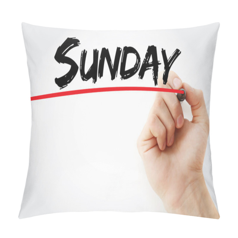 Personality  Hand Writing Sunday With Marker Pillow Covers