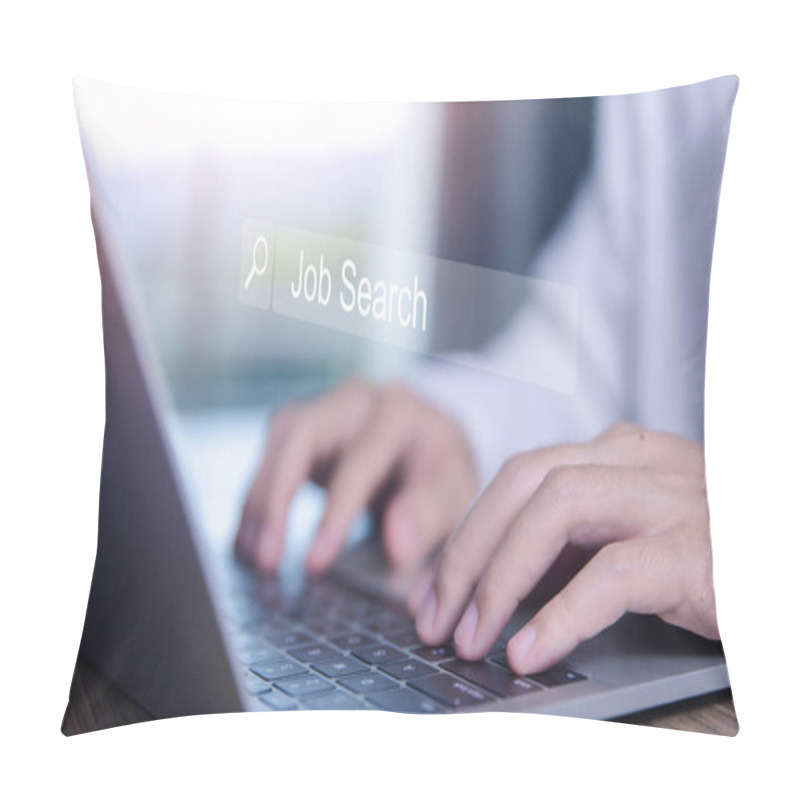 Personality  Recruitment Communication. Information Gathering Opportunities To Search For Jobs On The Internet Technology. The Concept Of Finding A Career From Computers Online Business Connection Pillow Covers