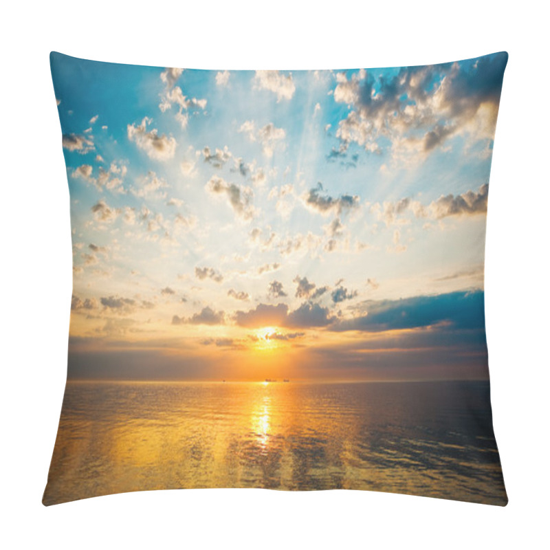 Personality  Sunrise Over The Calm Waters Of Gdansk Bay Pillow Covers