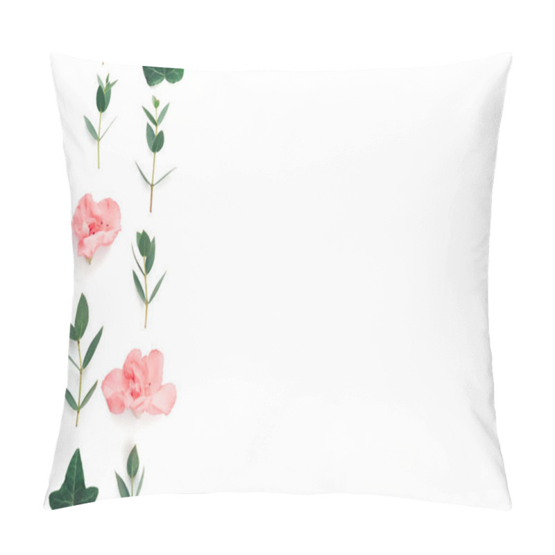 Personality  Spring Background With Soft Pink Azalea Flowers And Green Ivy Le Pillow Covers