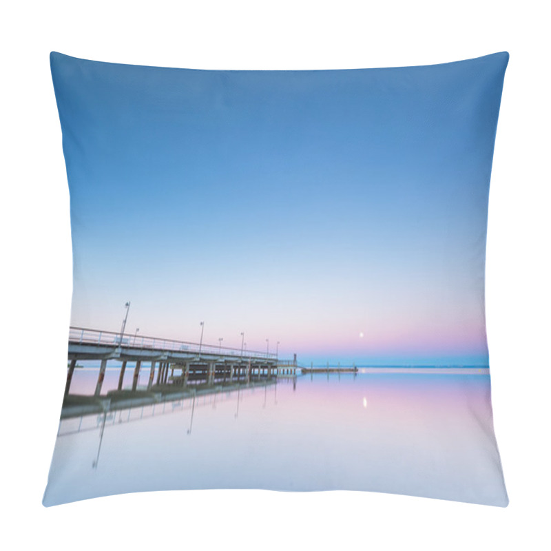 Personality  Landscape Of Pier In Jastarnia Photographed Before Sunrise Pillow Covers