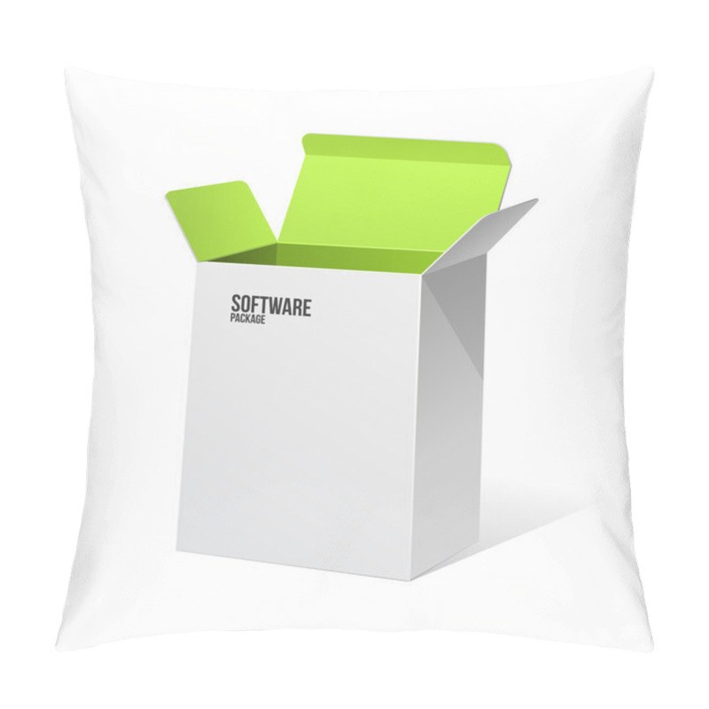 Personality  Software Package Box Opened White Inside Green Pillow Covers