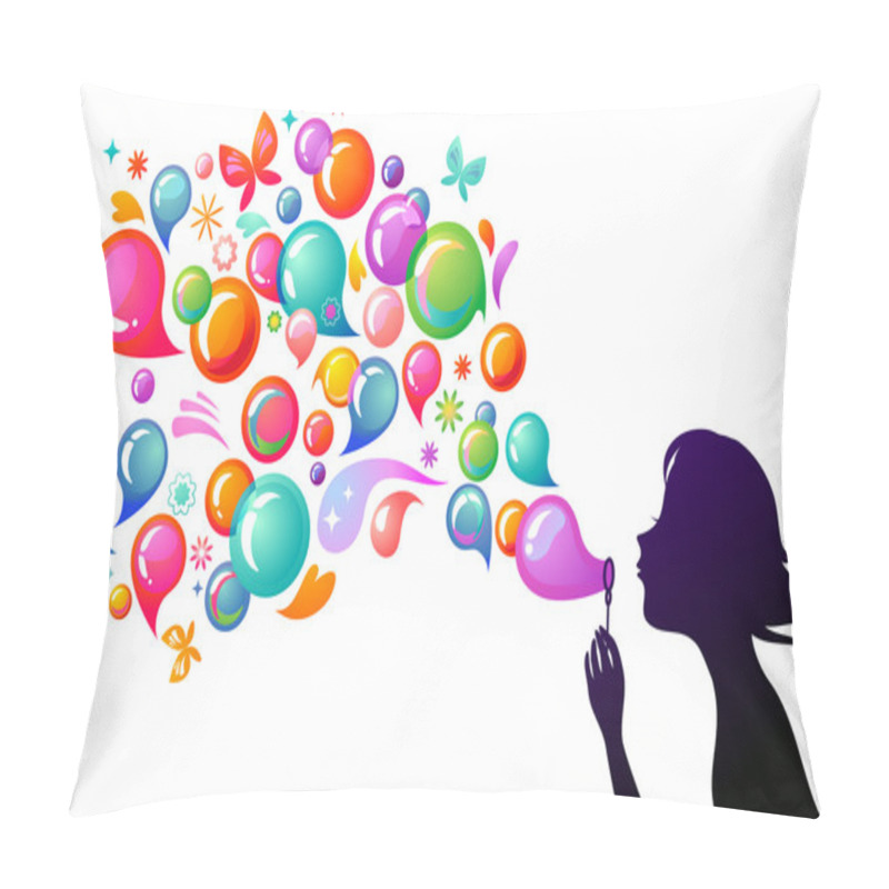 Personality  Blowing Soap Bubbles - 2 Pillow Covers