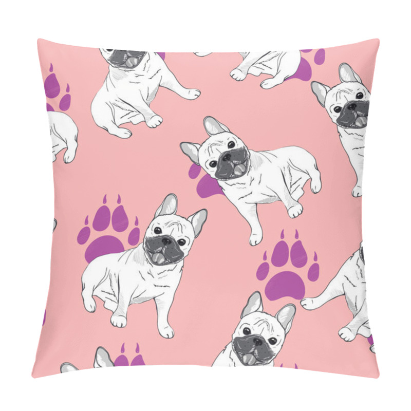 Personality  Bulldogs Seamless Pattern Pillow Covers