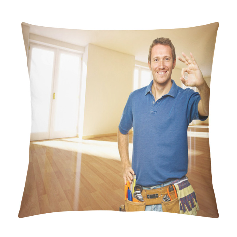 Personality  Friendly Handyman In New House Pillow Covers