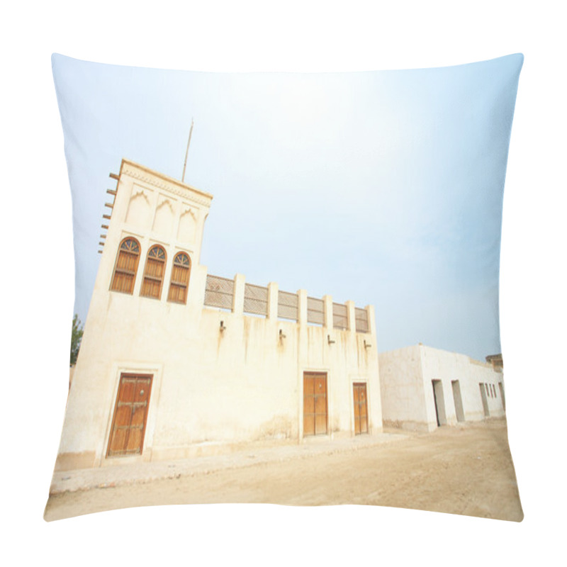 Personality  Typical Old Style Middle Eastern House In The Desert Town Of Al Wakrah (Al Wakra), Qatar, In The Middle East Pillow Covers