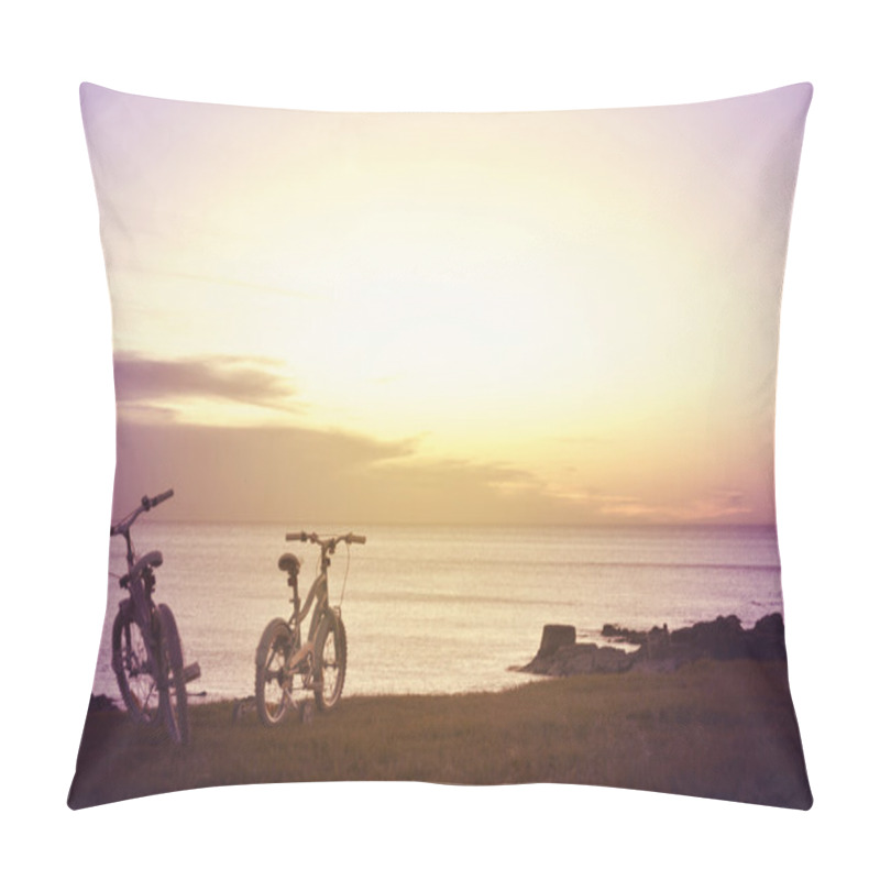 Personality  Family Fun Bikes. Enjoy Summer Concept. Pillow Covers