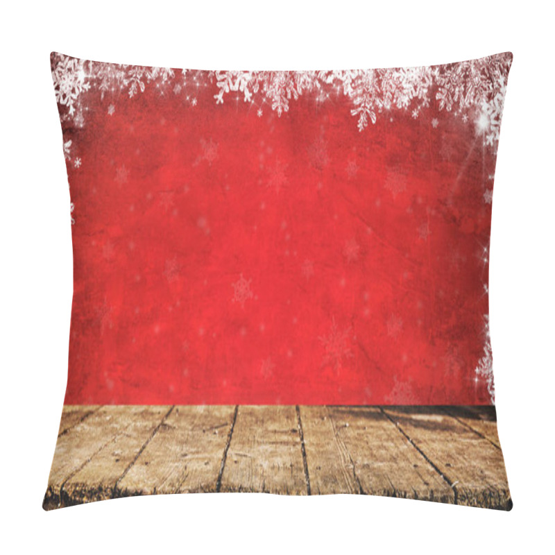 Personality  Empty Wooden Table With Christmas Background Pillow Covers