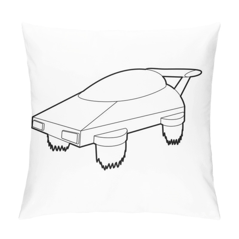 Personality  Flying Machine Future Icon, Outline Style Pillow Covers