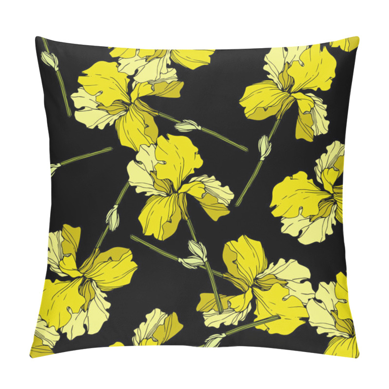 Personality  Vector Iris Floral Botanical Flower. Seamless Background Pattern. Fabric Wallpaper Print Texture. Pillow Covers