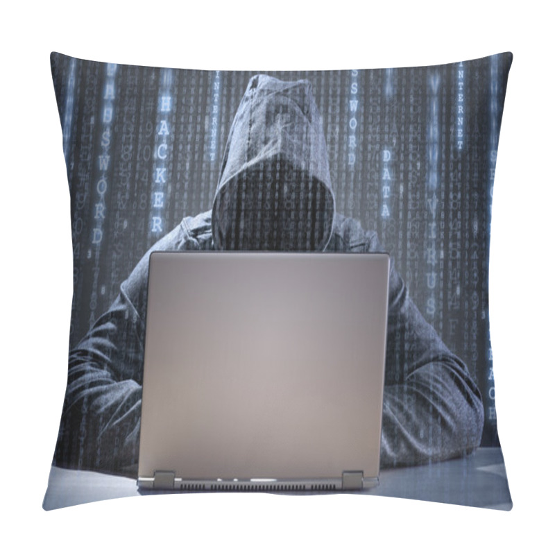 Personality  Computer Hacker Stealing Data Pillow Covers