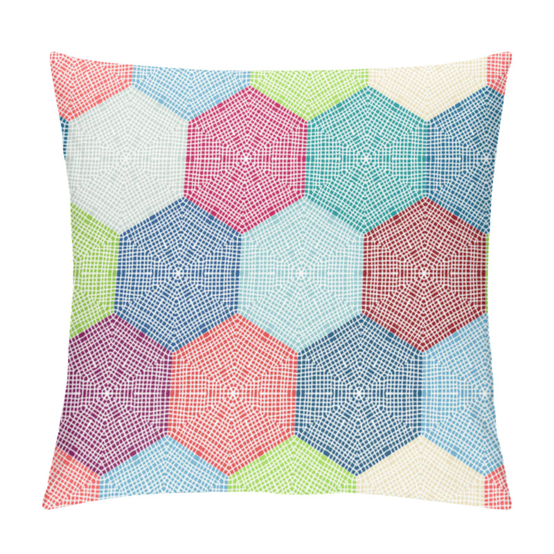 Personality  Coloured Crochet Hexagons. Pillow Covers