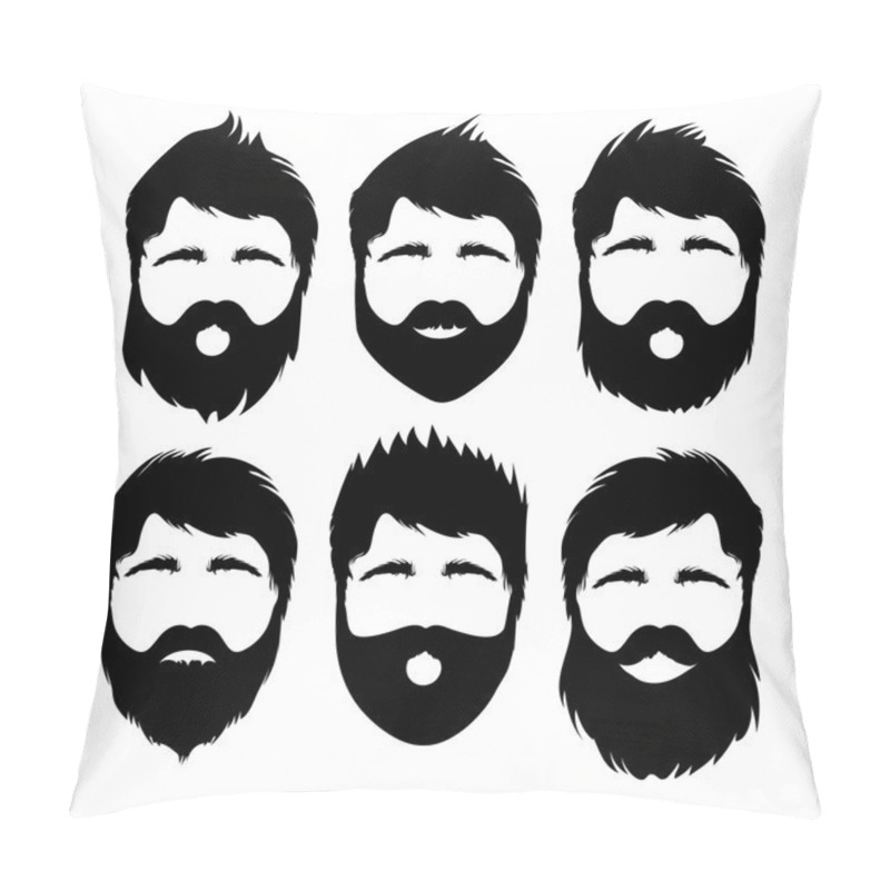 Personality  Hair Styles And Beards On Hipster Man Pillow Covers