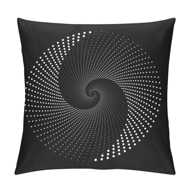 Personality  Design Spiral Dots Backdrop. Abstract Monochrome Background. Vector-art Illustration. No Gradient Pillow Covers