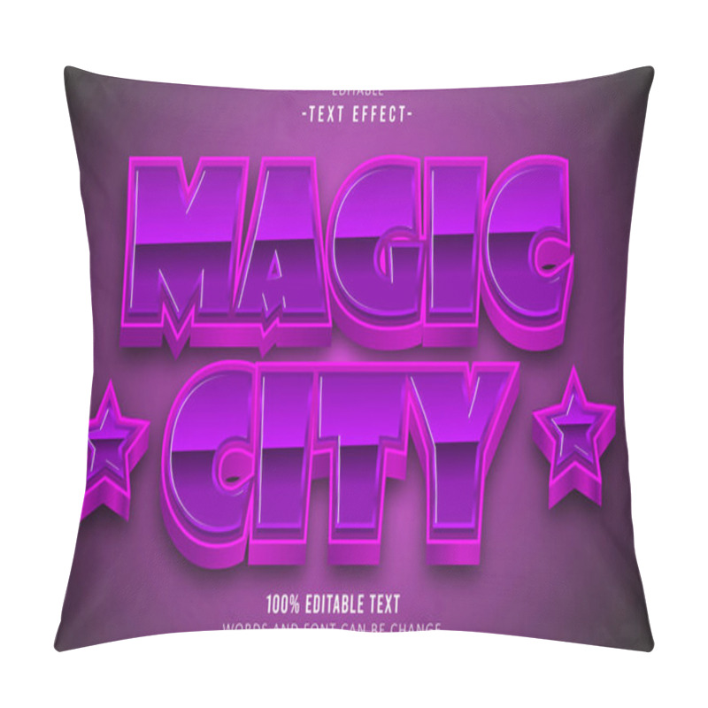 Personality  Magic City Editable Text Effect 3d Emboss Cartoon Style Pillow Covers