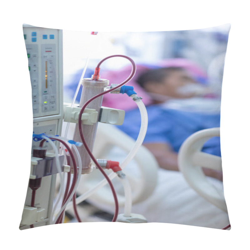 Personality  Dialysis Machine Is Working. Acting As A Substitute For The Kidneys To Drive Waste From The Body. Pillow Covers