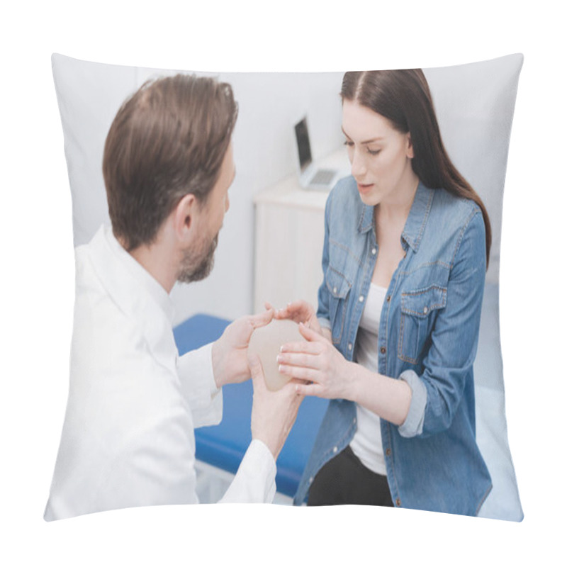 Personality  Young Curious Lady Choosing The Best Option For Surgery Pillow Covers