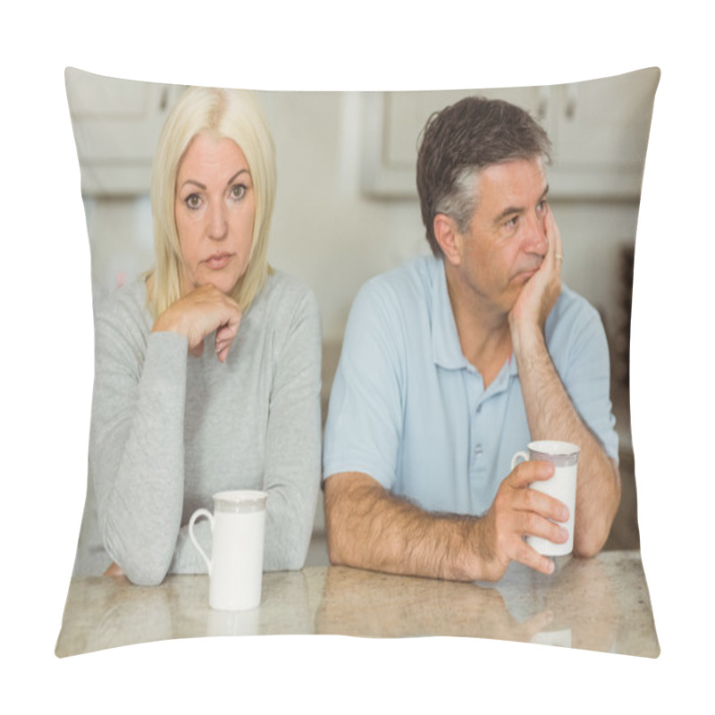 Personality  Couple Having Coffee Together Not Talking Pillow Covers