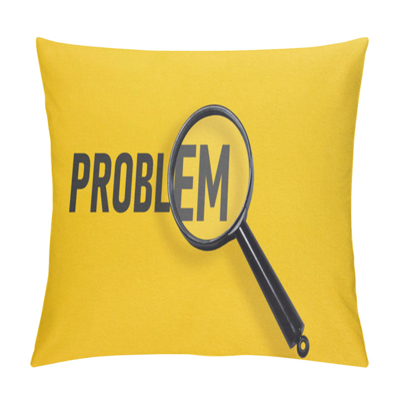 Personality  Identify The Problem Is Shown Using The Text And Photo Of The Magnifying Glass. Pillow Covers